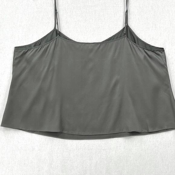SKIMS Stretch Silk Crop Sleep Cami Tank Womens 2X Gunmetal Gray Spaghetti Strap - Picture 7 of 12